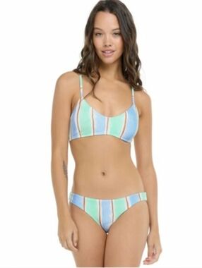 🆕️ Body Glove Striped Blue & Mint Women’s Bikini Set Size XL